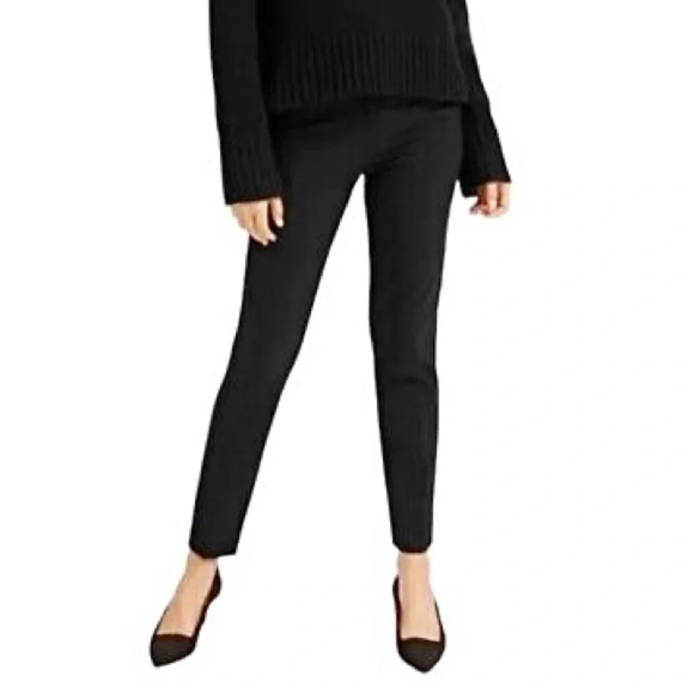 Everlane The Slim Wool Pant in Black size 10 high rise ankle length pleated - Picture 3 of 10